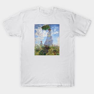 Woman with a Parasol, Madame Monet and Her Son (1875) T-Shirt